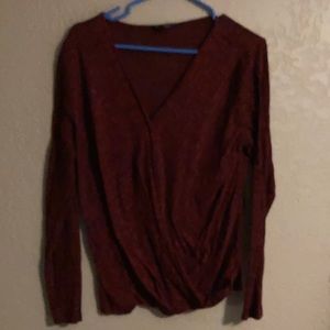 Red light weight wrap sweater size large